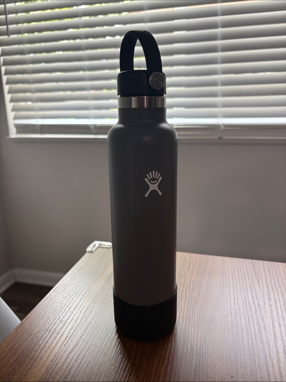 Hydro Flask Dark Gray Matte Insulated Water Bottle with Black Handle